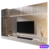 TV Wall | Set 1043 3D Model Vray, Corona