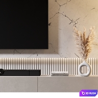 TV Wall | Set 1043 3D Model Vray, Corona