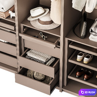 Wardrobe closet with decor clothes 3D Model Corona