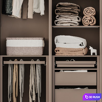 Wardrobe closet with decor clothes 3D Model Corona