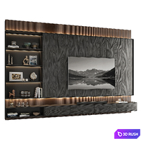 TV Wall Set | 002 3D Model Vray, Corona