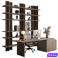 Boss Desk - Office Furniture 696 3D Model Vray, Corona