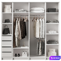Wardrobe system Deli 3D Model Vray, Corona