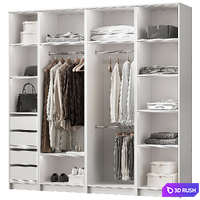 Wardrobe system Deli 3D Model Vray, Corona