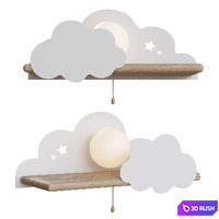 Loft Concept Wall Cloud Lamp 3D Model Corona
