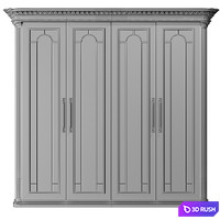 blk wood classic wardrobe art 102 3D Model Corona