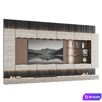 TV Wall Set | 008 3D Model Vray, Corona
