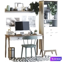 Heda HOFF workplace 3D Model Vray, Corona