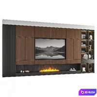 TV Wall Set | 009 3D Model Vray, Corona