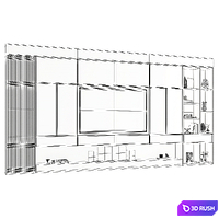 TV Wall Set | 009 3D Model Vray, Corona
