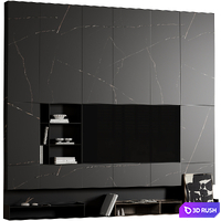 TV Wall Set 17 3D Model Vray, Corona