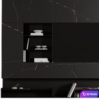 TV Wall Set 17 3D Model Vray, Corona