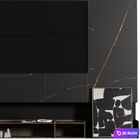 TV Wall Set 17 3D Model Vray, Corona