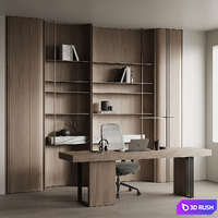 Workplace 27 3D Model Vray, Corona