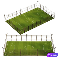 Mini football pitch 3D Model Corona