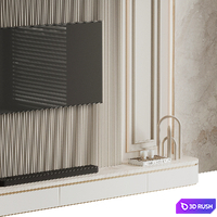 TV Wall 14 3D Model Vray, Corona