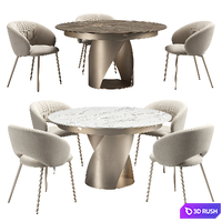 Calligaris Anime &amp; Cyclone Dining Set 3D Model Vray, Corona
