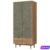Line 2-door wardrobe with drawer 3D Model Corona