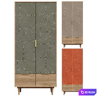 Line 2-door wardrobe with drawer 3D Model Corona