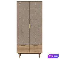 Line 2-door wardrobe with drawer 3D Model Corona