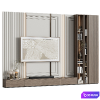TV wall in modern classic style with decor 20 3D Model Corona