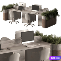 Employee Set - Office Furniture 744 3D Model Vray, Corona