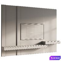 TV Wall Set 1 3D Model Corona