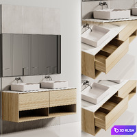 Bathroom furniture N 01 3D Model Vray, Corona