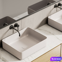 Bathroom furniture N 01 3D Model Vray, Corona
