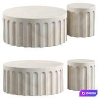 Partlow Concrete Outdoor Coffee Table 3D Model Vray, Corona