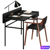 Workplace with calligraphy set 3D Model Corona