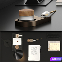 Workplace with calligraphy set 3D Model Corona