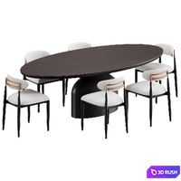 Dining Set 003 3D Model Corona