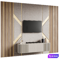 Modern TV Wall 029 3D Model Corona
