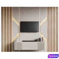 Modern TV Wall 029 3D Model Corona