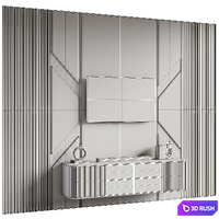 Modern TV Wall 029 3D Model Corona
