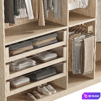 Wardrobe closet with clothes 01 3D Model Vray, Corona