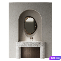 Natural stone washbasin 02 3D Model Corona