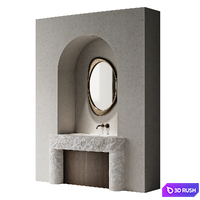Natural stone washbasin 02 3D Model Corona
