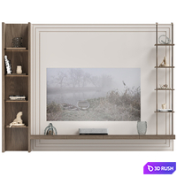 TV wall with Epson laser projector 3D Model Corona