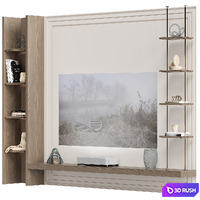 TV wall with Epson laser projector 3D Model Corona