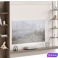 TV wall with Epson laser projector 3D Model Corona