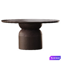 Perth Oval Dining Table 3D Model Vray, Corona