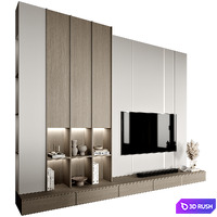 TV Wall 26 3D Model Vray, Corona