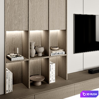 TV Wall 26 3D Model Vray, Corona