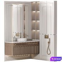 Bathroom furniture N051 in Neoclassic and Modern style 3D Model Vray, Corona