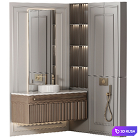 Bathroom furniture N051 in Neoclassic and Modern style 3D Model Vray, Corona