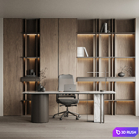 Workplace 28 3D Model Vray, Corona