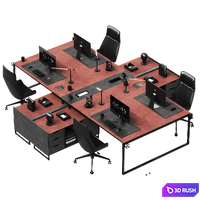 Office Set 001 3D Model Corona
