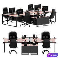 Office Set 001 3D Model Corona